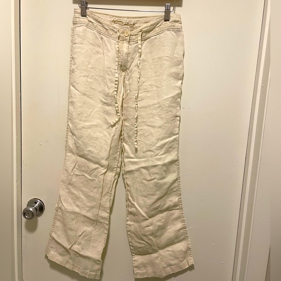 Tommy Bahama Relax 100% Linen Cream Pants - Picture 1 of 5